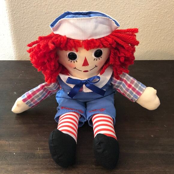Raggedy Andy Doll 13” Hasbro By‎ Aurora Soft Plush Doll Clean - Picture 1 of 9